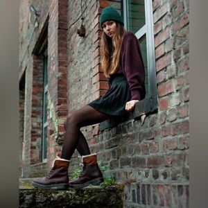 DT.MARTENS 1460 WOMEN'S DM'S WINTERGRIP FAUX FUR LINED BOOTS